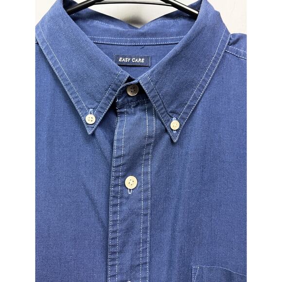 Chaps Ralph Lauren Button Down Shirt Mens‎ Large Blue Thick Stitch Preppy - Picture 5 of 9